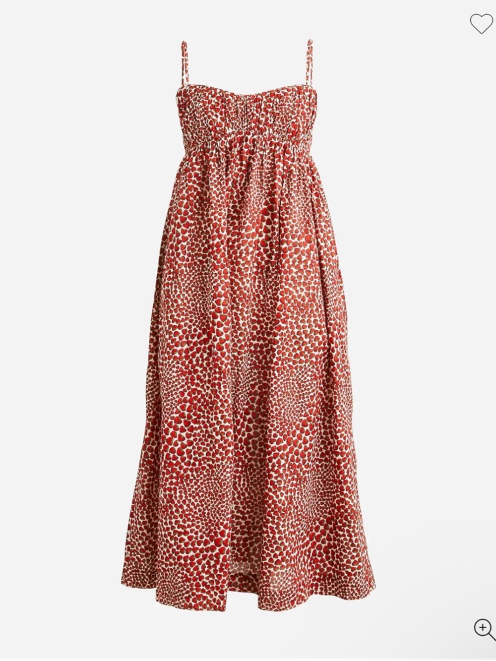 J. Crew Empire Waist Midi Dress in Strawberry Swirl Print